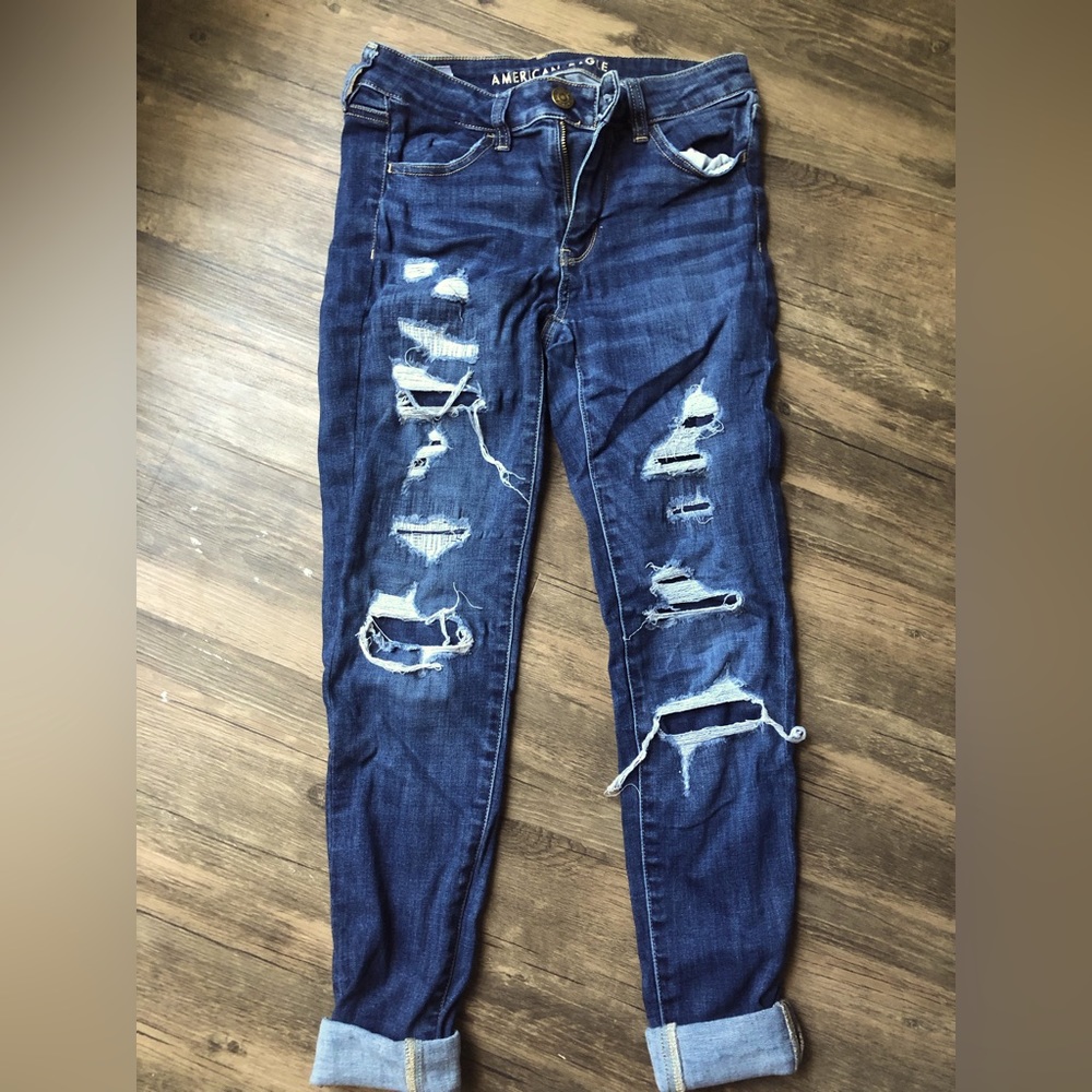 American Eagle ripped skinny jeans